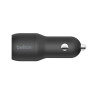 Double chargeur pour voiture 24W Noir - BELKIN - CABLECCE001BT1MBKBEL