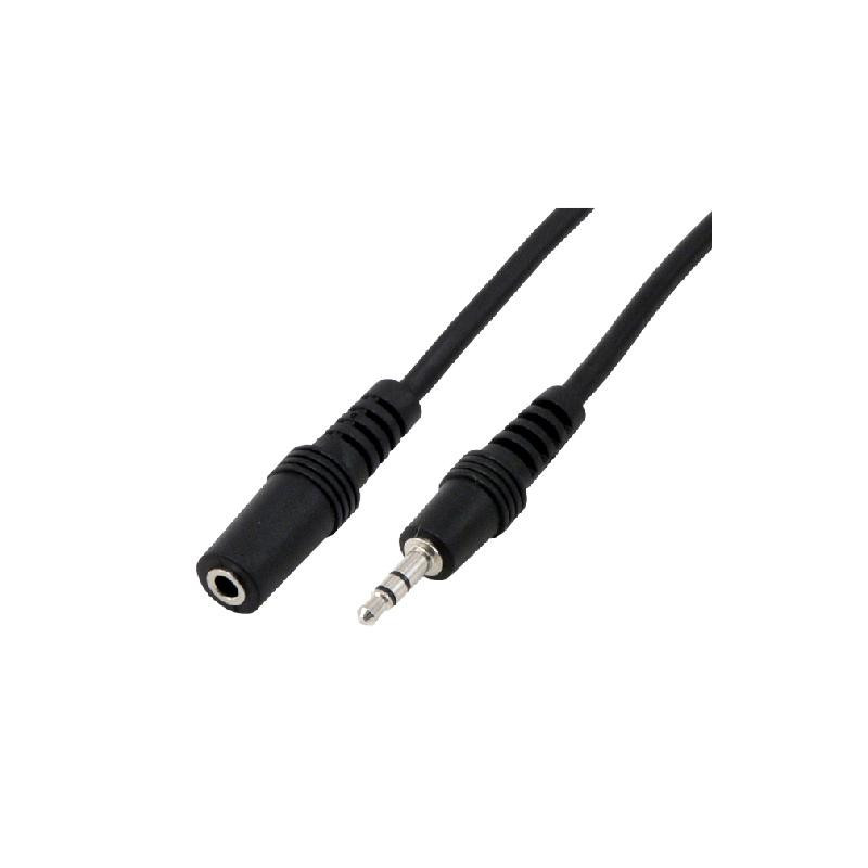 Rallonge audio stéréo jack 3,5mm Mâle/Femelle 5m Noir - MCL - CABLEMC711GE5MMCL