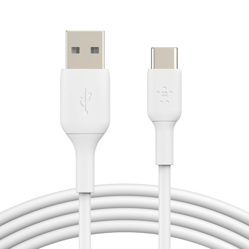 Cable de recharge USB-A Type-C 3m Blanc - BELKIN - CABLECAB001BT3MWHBEL