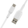 Cable de recharge USB-A Type-C 3m Blanc - BELKIN - CABLECAB001BT3MWHBEL