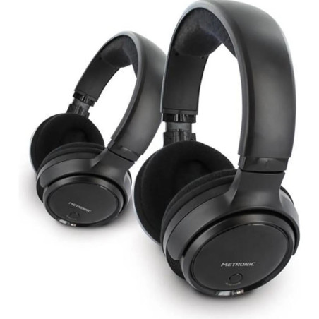 Casque TV Duo sans fil Noir - METRONIC - CASQ480182METRON