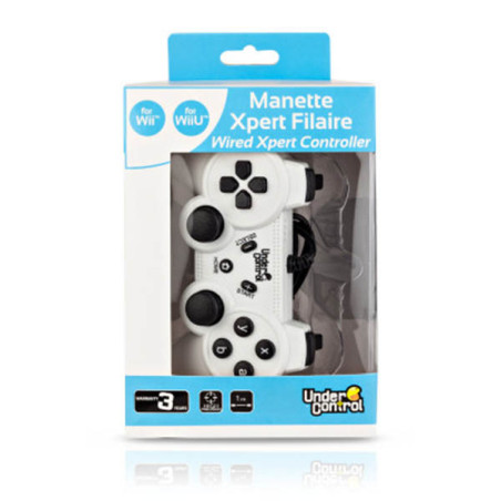 Manette Expert Filaire pour Wii/WiiU Blanc - UNDER CONTROL - JV2284