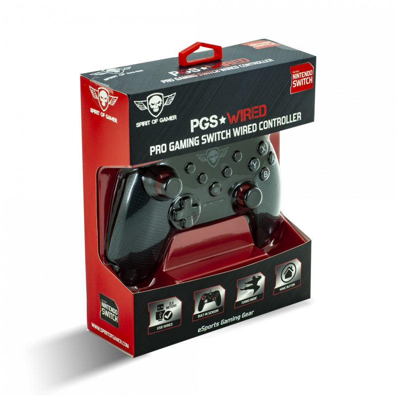 Manette Filaire Pro gaming pour Nintendo SWITCH Noir - SPIRIT OF GAMER - JVWGPSSOG