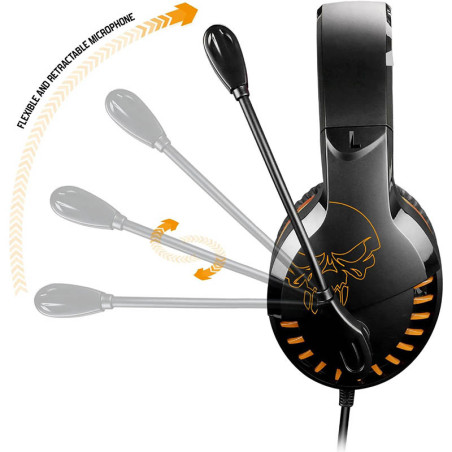 Casque filaire Gaming 2.0 Pro H3 Noir/Orange - SPIRIT OF GAMER - CASQMIC-PH3MPSOG