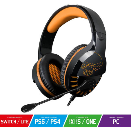 Casque filaire Gaming 2.0 Pro H3 Noir/Orange - SPIRIT OF GAMER - CASQMIC-PH3MPSOG