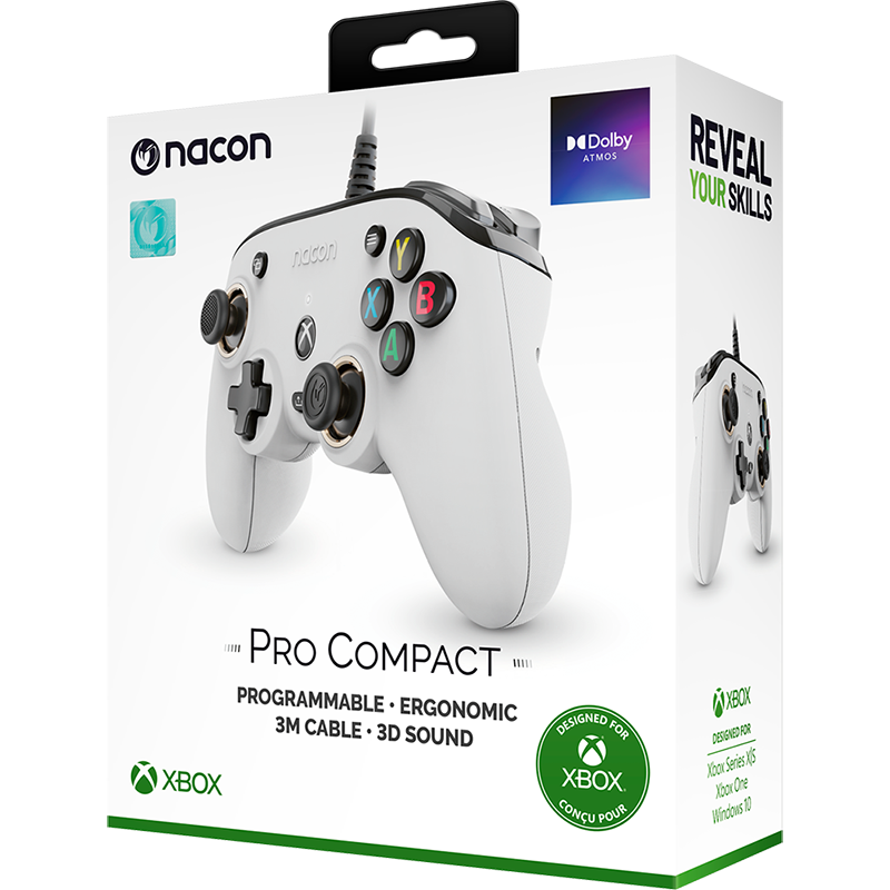 Manette Pro Compact pour Series X/S Xbox One PC Blanc - NACON