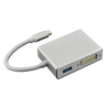 Adaptateur USB-C Mâle vers HDMI/DVI/VGA USB 3.0 Argenté - MCL - BOITUSB3CDVIHRUMCL