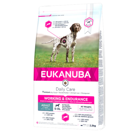 Croquettes Chien Adulte Working & Endurance S/XL 15kg - EUKANUBA