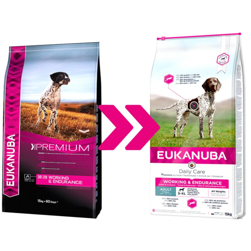 Croquettes Chien Adulte Working & Endurance S/XL 15kg - EUKANUBA
