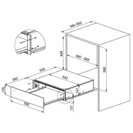 Tiroir Chauffant 400W Noir - DE DIETRICH - DWD7400B