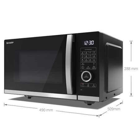Four à micro-ondes 25L + Gril 900W Noir - SHARP - YC-QC254AE-B