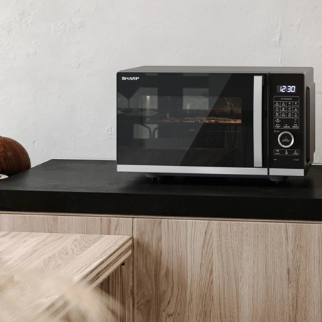 Four à micro-ondes 25L + Gril 900W Noir - SHARP - YC-QC254AE-B