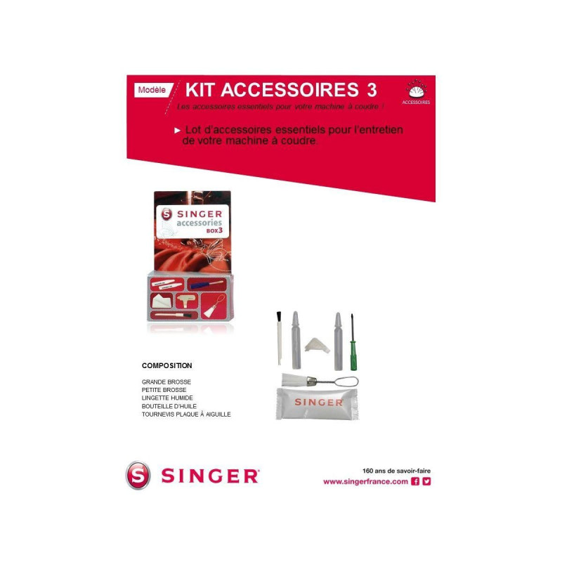 Kit d'accessoire couture Box 3 pour machine à coudre - SINGER - ACCBOX3