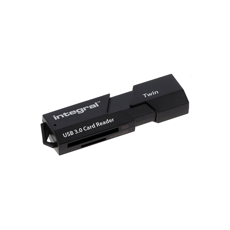 Lecteur de carte mémoire USB3.0 Twin V3 Noir - INTEGRAL - LECTCARTDUALSLOTU3.