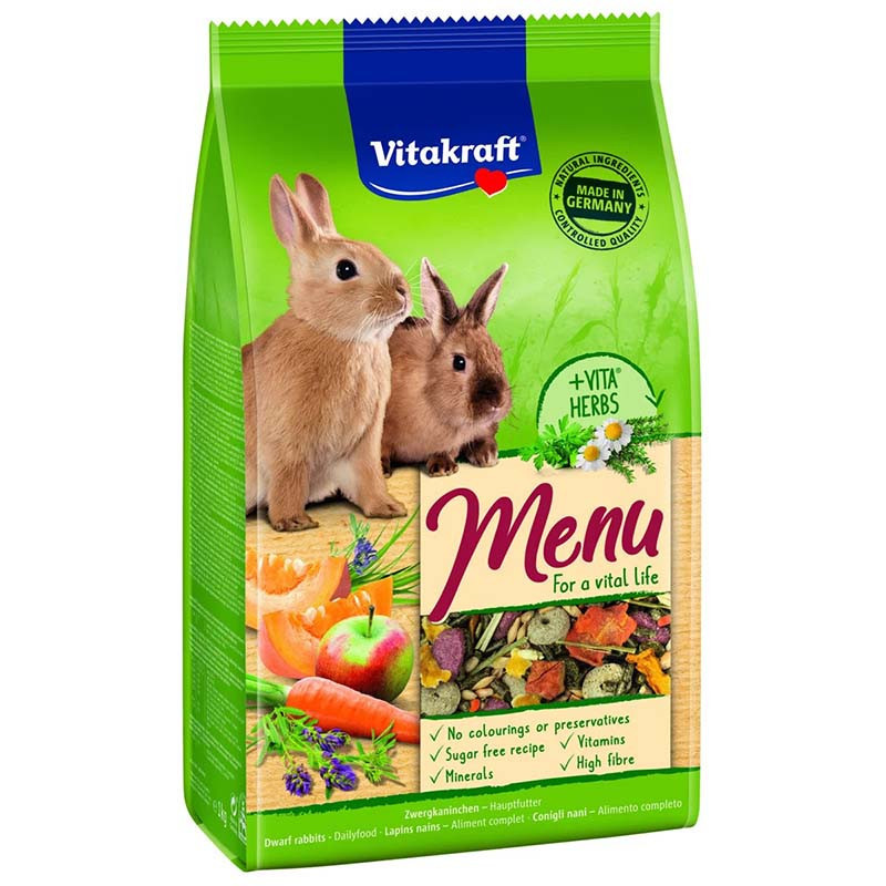 Aliment Menu complet pour lapin 1kg - VITAKRAFT - VMRL193