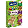 Kräcker pour lapin nain Trio Mix Raisin-Noix/Fruits des Bois/Légumes (x3) - VITAKRAFT - VKRLTM272