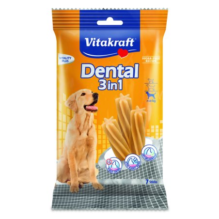 Friandise Dental 3en1 pour chien moyenne & grande race 180g (x7) - VITAKRAFT - VFCDM19