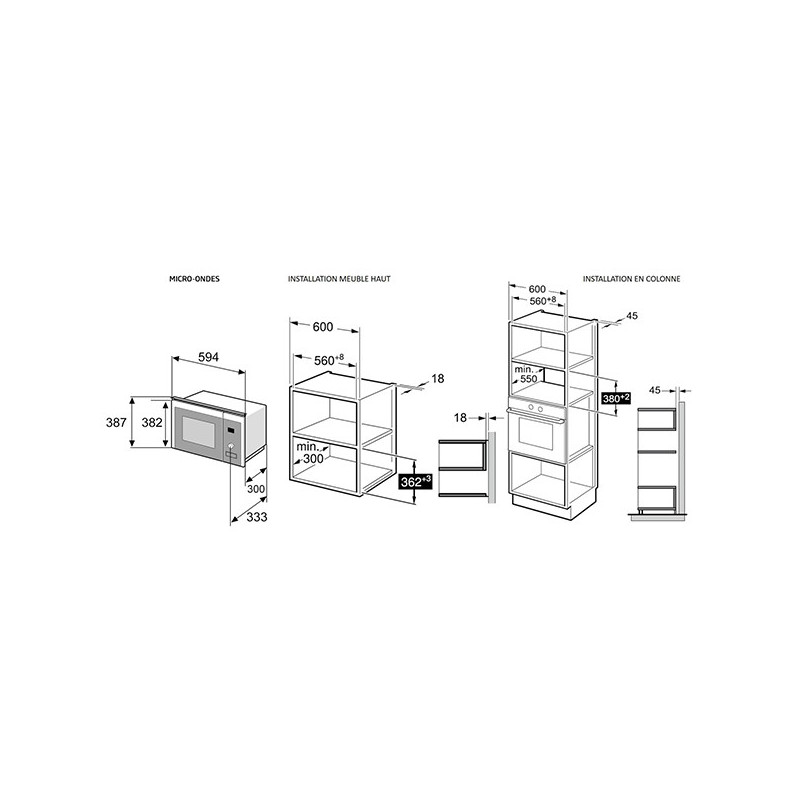 Micro-ondes/grill 20L Noir - BEKO - BMGB20212B