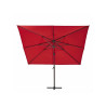 Parasol déporté carré AURA rouge 286 x 286 cm