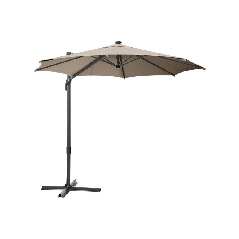 Parasol déporté octogonal AVEA taupe 287 x 287 cm