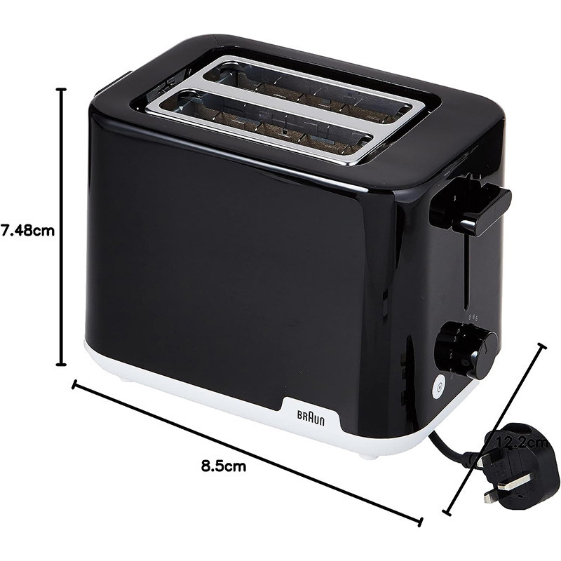 Grille-pain 2 fentes 900W Noir - BRAUN - HT1010BK