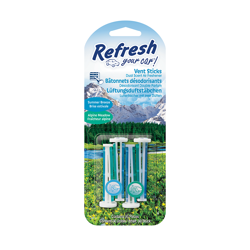 Désodorisants Vent Sticks Alpin Meadow/Summer Breeze - REFRESH YOUR CAR - 1KAUTST0093