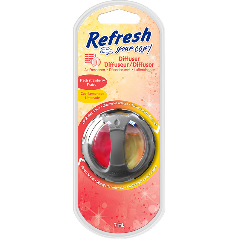 Désodorisant double diffuseur Fraise/Limonade 7mL - REFRESH YOUR CAR - 1KAUTDF0086