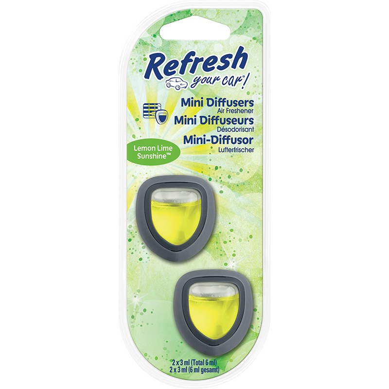 Pochette de 2 mini diffuseurs parfum Lemon Lime Sunshine 3 m - REFRESH YOUR CAR - 1KAUTMD0215