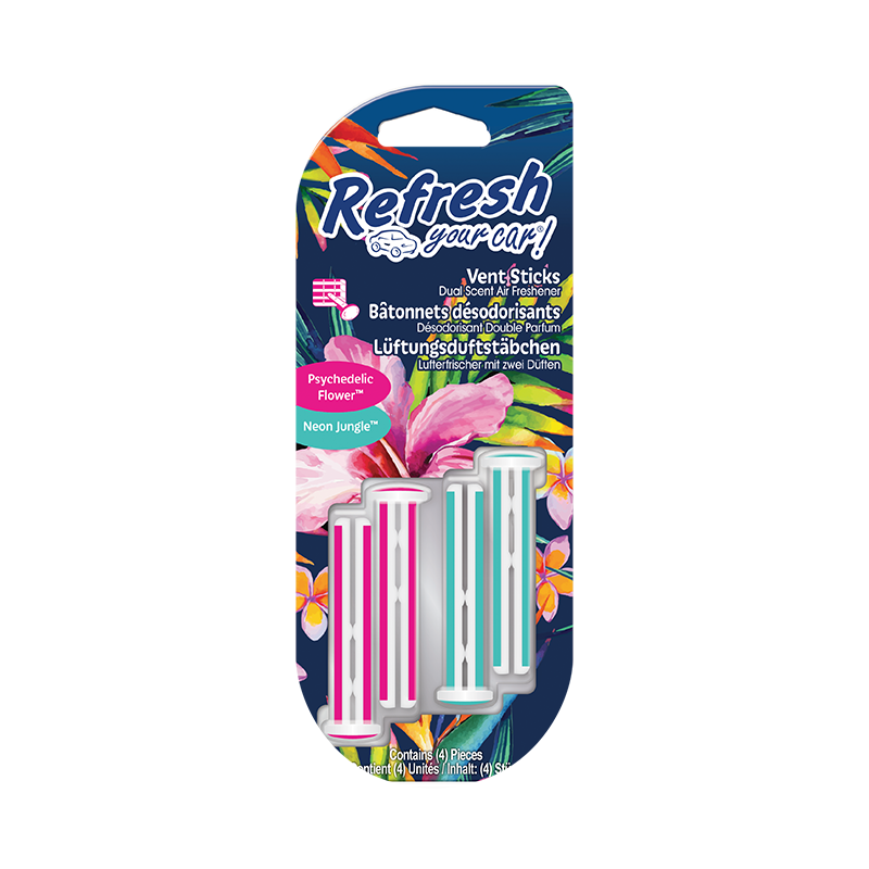 Désodorisants Vent Sticks Psychédélic/Neon jungle - REFRESH YOUR CAR - 1KAUTST0246