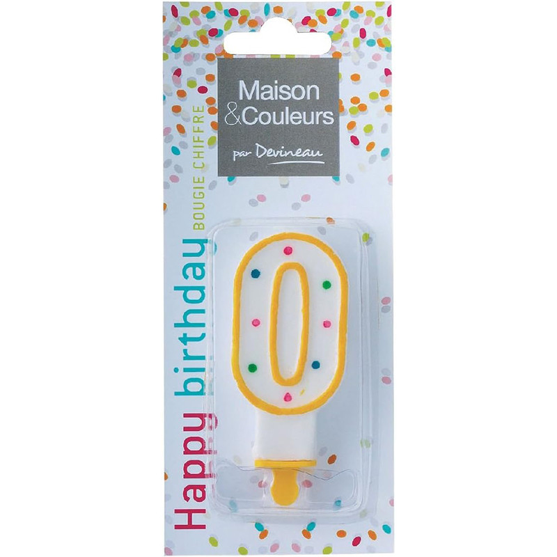 Bougie Chiffre pailletté avec Pied N°0 - DEVINEAU - 7682768