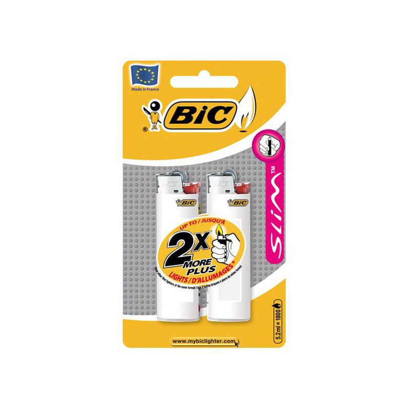 Lot de 2 briquets Slim Uni Blanc