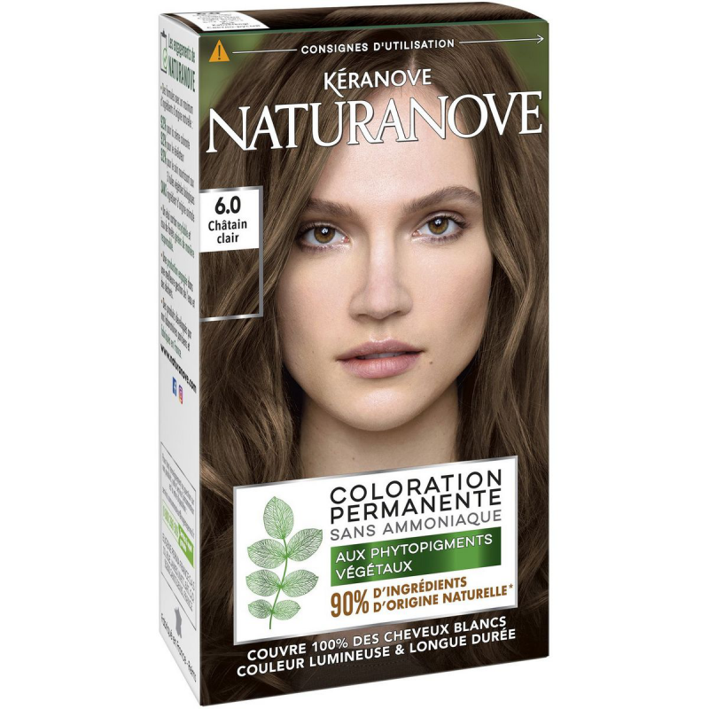 Coloration permanente Kéranove Naturanove sans ammoniaque Châtain clair 6.0 - EUGENE PERMA - 12B00186399