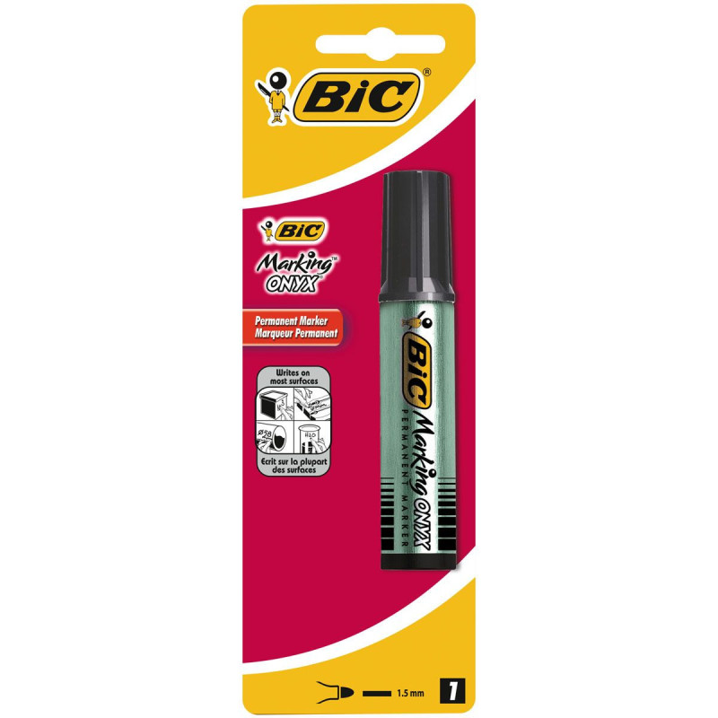Marqueur permanent pointe conique Marking Onyx Noir - BIC - 3CBIMPERMALUN1