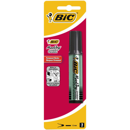 Marqueur permanent pointe conique Marking Onyx Noir - BIC - 3CBIMPERMALUN1