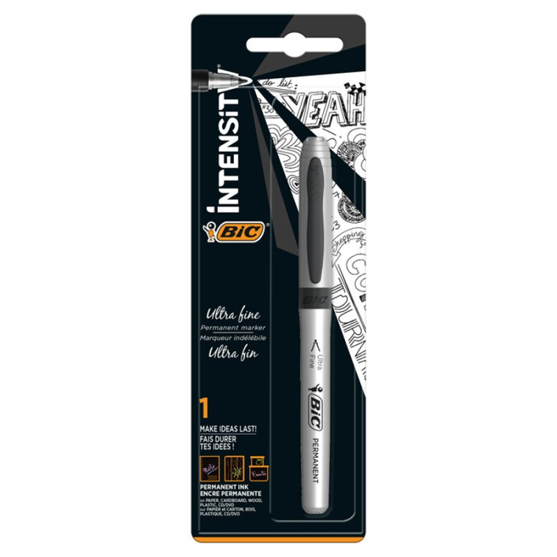 Marqueur CD Permanent pointe fine Noir - BIC - 3CBIMPERMCDN1