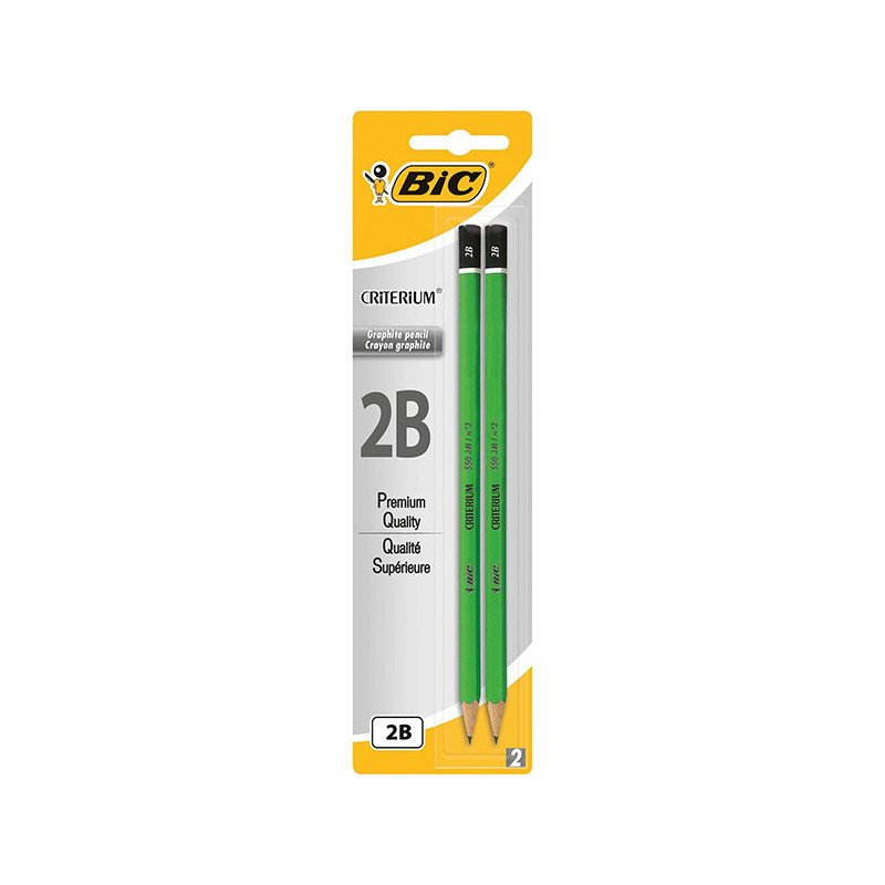 Pochette de 2 Crayons de bois Criterium 550 Graphite 2B - BIC - 3CCO1552/2B