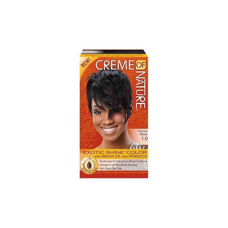 Coloration cheveux Permanent à l'Huile d'Argan 1.0 Intense Black - CREME OF NATURE - 32B00003267