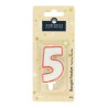 Bougie Chiffre pailletté avec Pied N°5 - DEVINEAU - 7682773