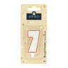 Bougie Chiffre pailletté avec Pied N°7 - DEVINEAU - 7682775