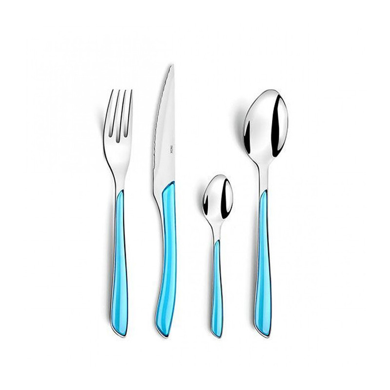Ménagère 16 Pièces Eclat Inox/Turquoise - AMEFA 