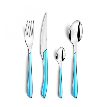 Ménagère 16 Pièces Eclat Inox/Turquoise - AMEFA 
