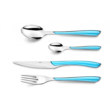 Ménagère 16 Pièces Eclat Inox/Turquoise - AMEFA 