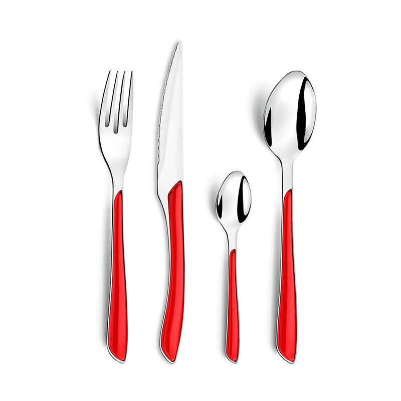 Ménagère 24 Pièces Eclat Inox/Rouge - AMEFA - AMEECLATR24P