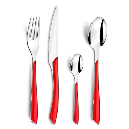 Ménagère 24 Pièces Eclat Inox/Rouge - AMEFA - AMEECLATR24P