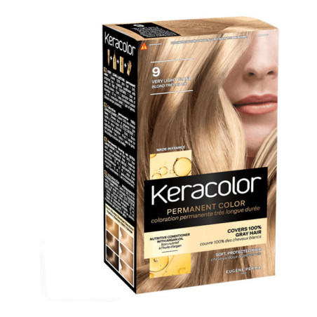 Coloration cheveux permanente Keracolor 9 Blond très clair - EUGENE PERMA - 17B00001036