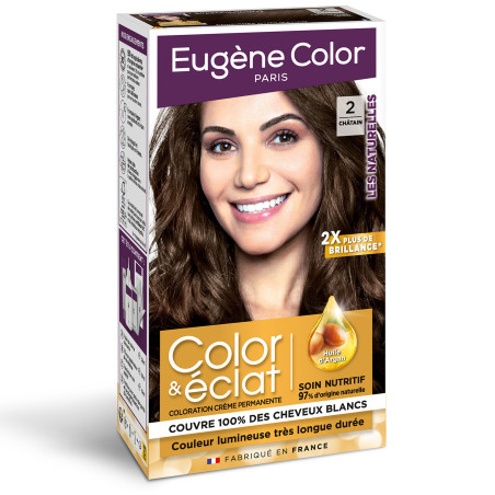 Coloration cheveux permanente Color et éclat 2 Châtin - EUGENE PERMA - 14B00004021
