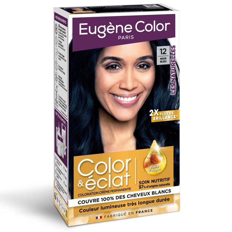 Coloration cheveux permanente Color et éclat 12 Noir/BLeu - EUGENE PERMA - 14B00004980