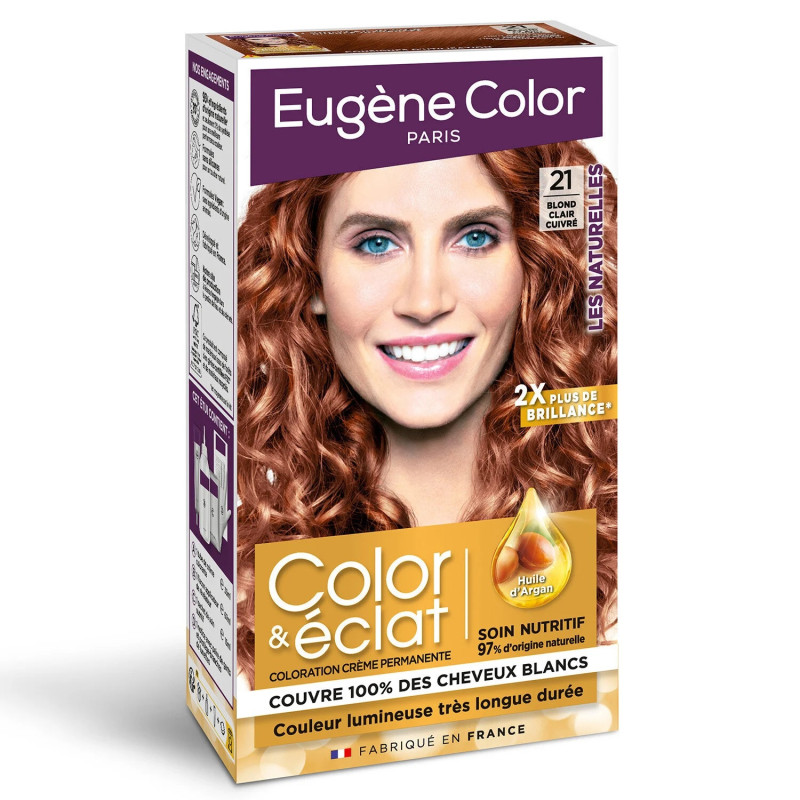 Coloration cheveux permanente Color et éclat 21 Blond clair cuivré - EUGENE PERMA - 14B00004027