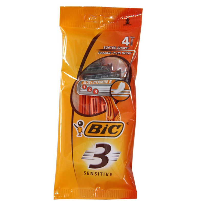 Rasoirs jetables Sensitive 3 x4 - BIC - 3BBI34