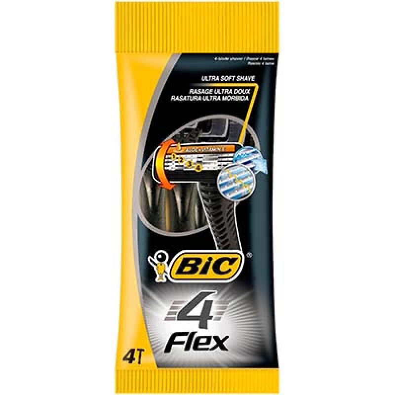 Rasoirs jetables pour homme Flex 4 Noir - BIC - 3BBI4FLEX4